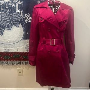 Magenta fancy trench coat